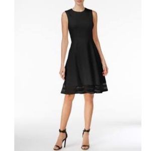 Calvin Klein Illusion-Trim Fit & Flare Dress